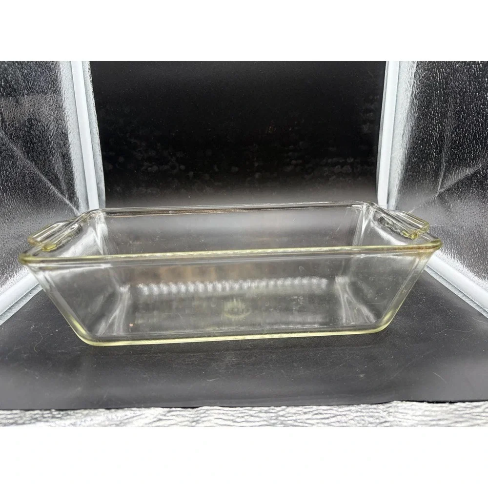 Vintage Pyrex Clear Glass Loaf Pan 212 TM REG US PAT OFF Rectangular Baker 1.5QT